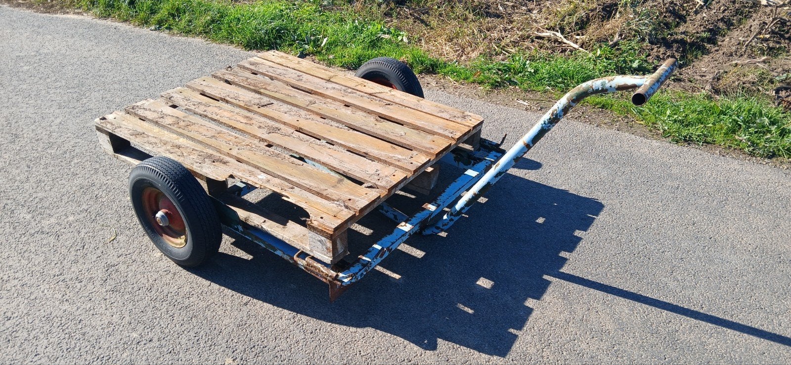 Stevige handkar voor fruitkisten of pallets., Ophalen, Gebruikt