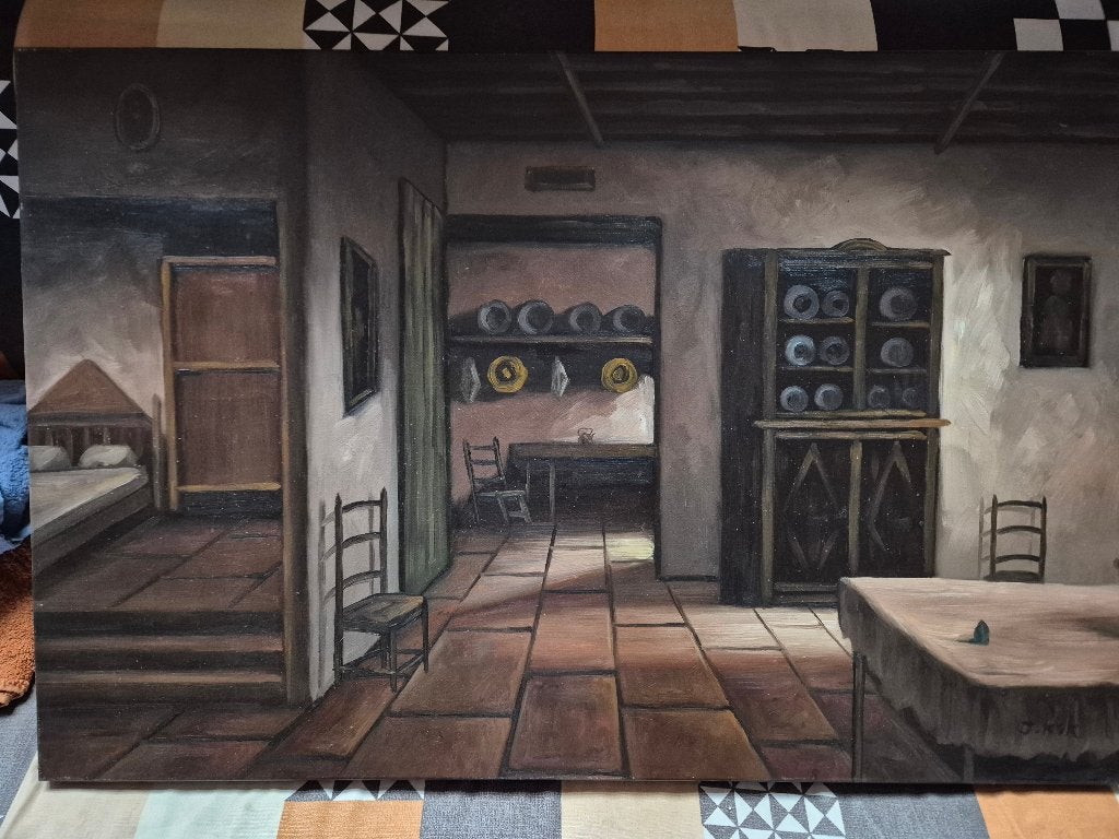 Mooi Interieur schilderij, Antiek en Kunst, Ophalen