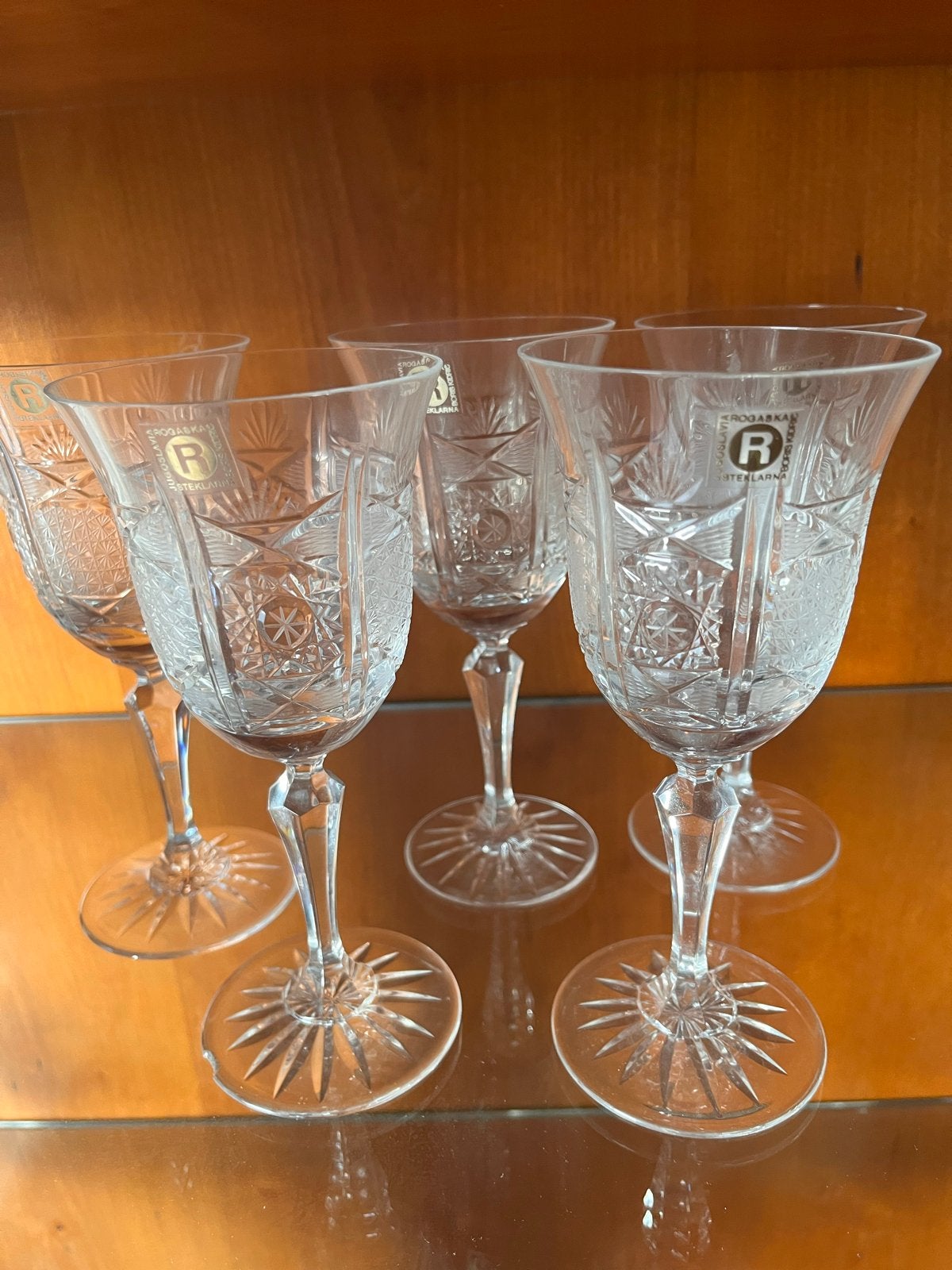 Set van 5 Rogaska kristallen wijnglazen, Antiek en Kunst, Ophalen of Verzenden