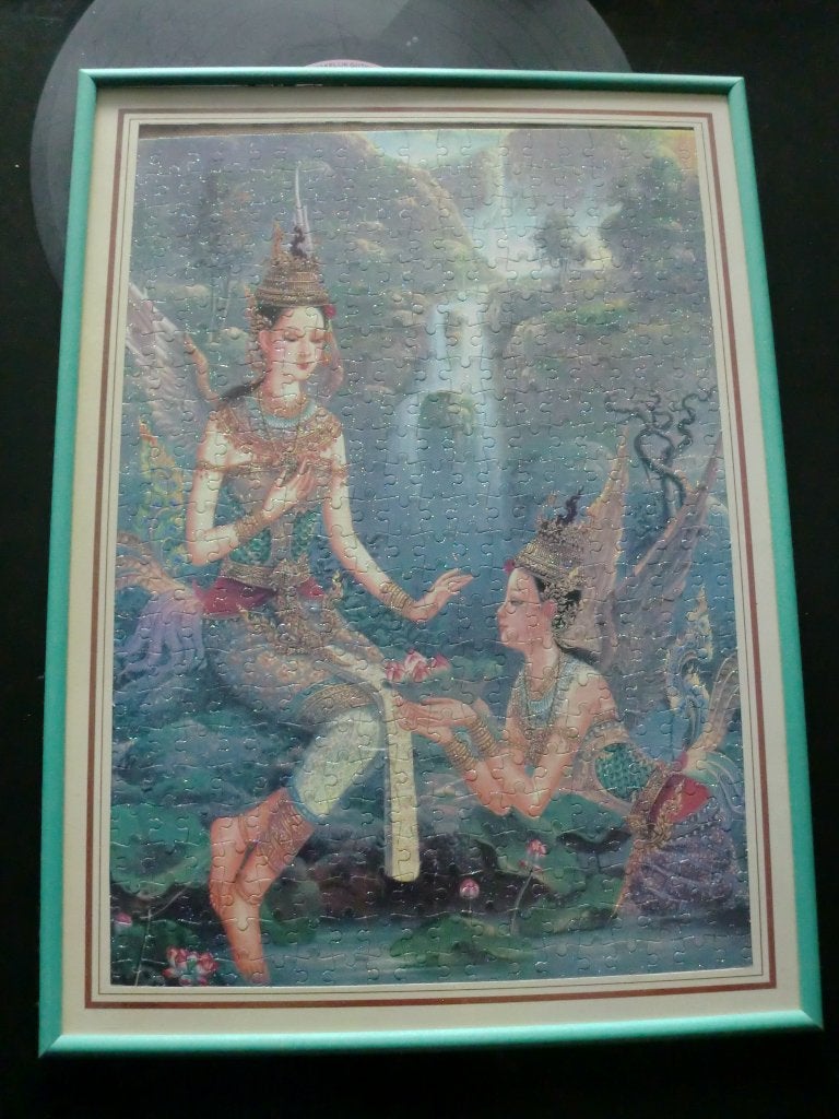 Thaise puzzel ingelijst', Huis en Inrichting, Woonaccessoires | Schilderijen, Tekeningen en Foto's, Ophalen, Minder dan 50 cm