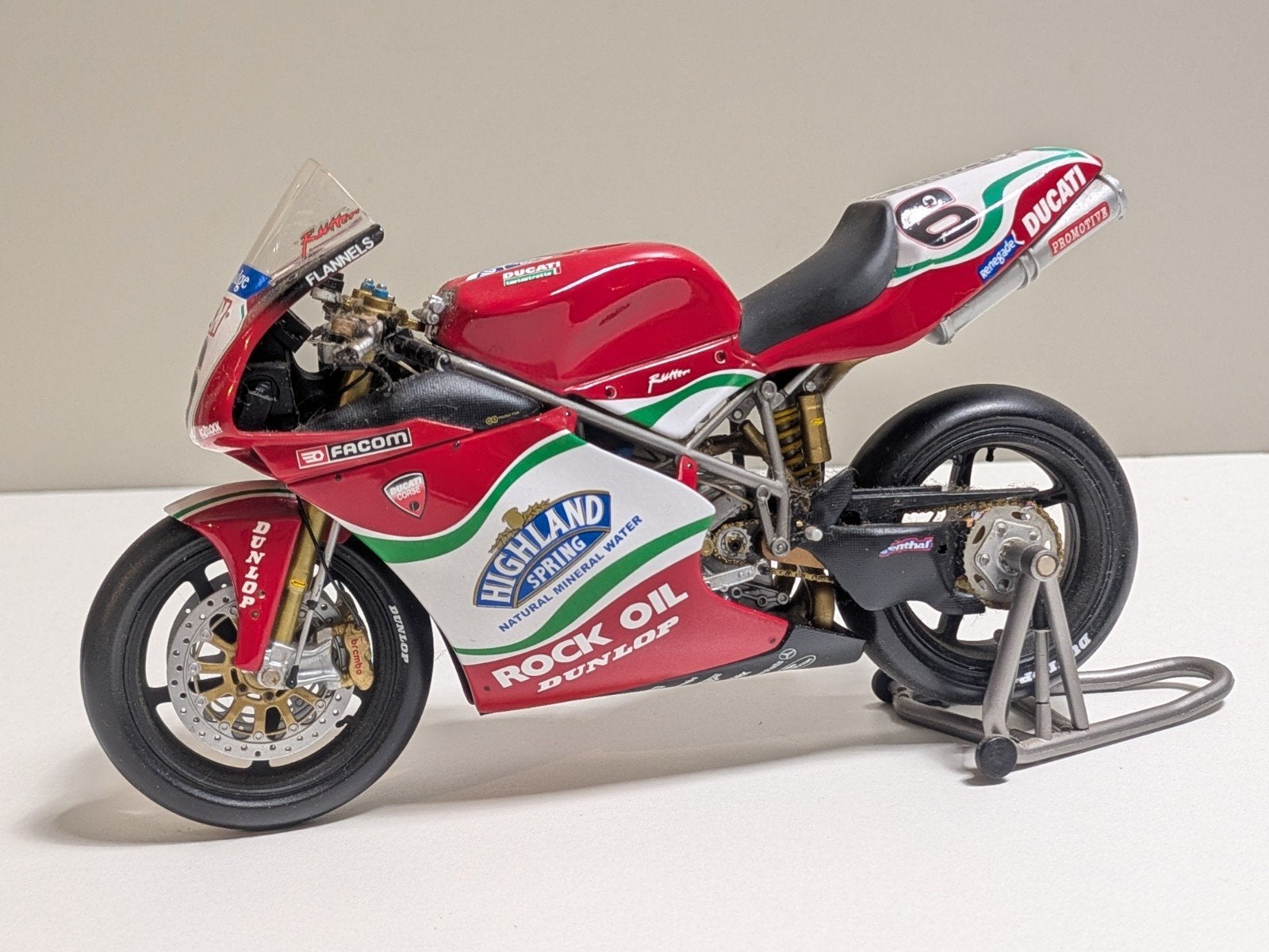Minichamps: Ducati 998 R - Michael Rutter - BSB 2002, Ophalen of Verzenden, Zo goed als nieuw, 1:9 t/m 1:12, Motor