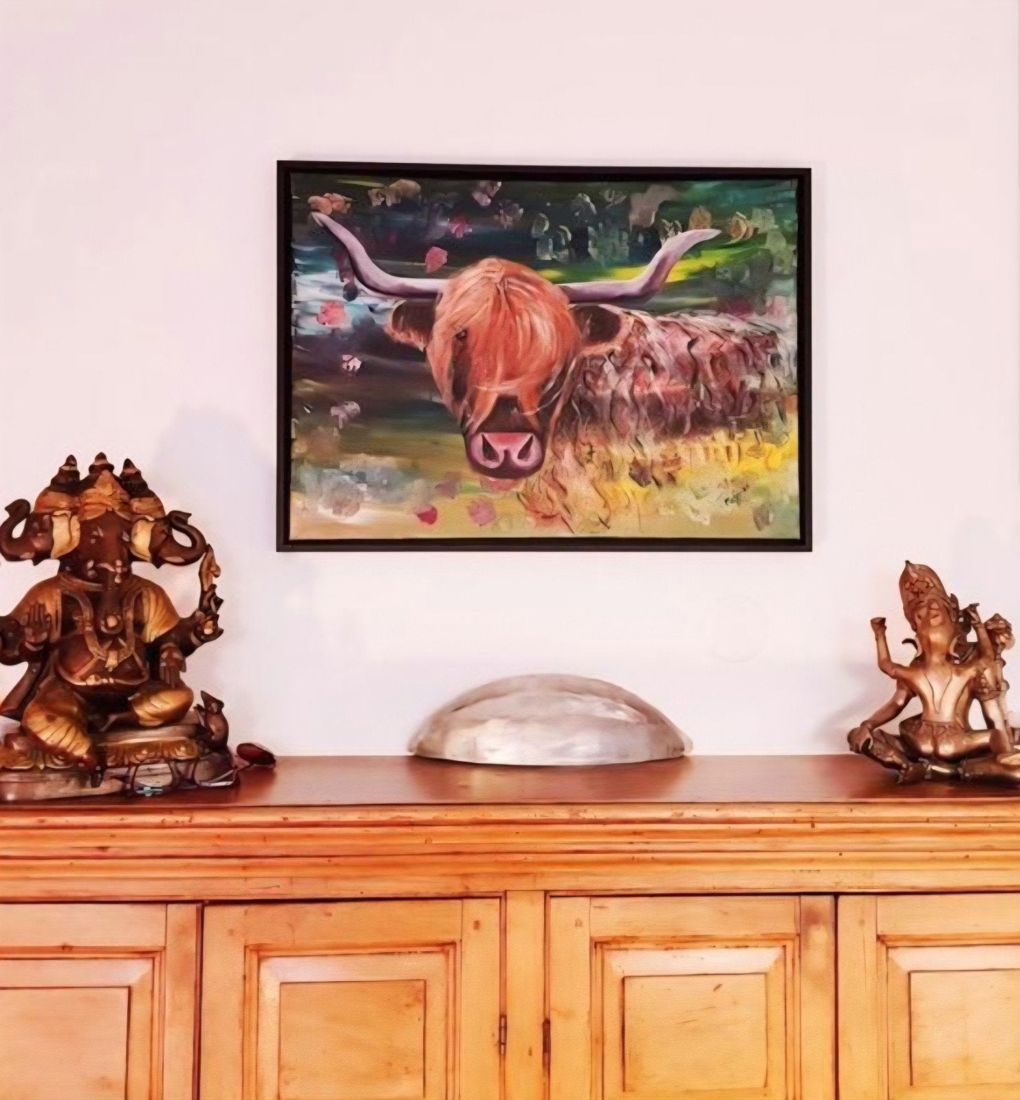 Schilderij SCHOTSE HOOGLANDER 70x50, Huis en Inrichting, Woonaccessoires | Schilderijen, Tekeningen en Foto's, 50 – 75, Verzenden