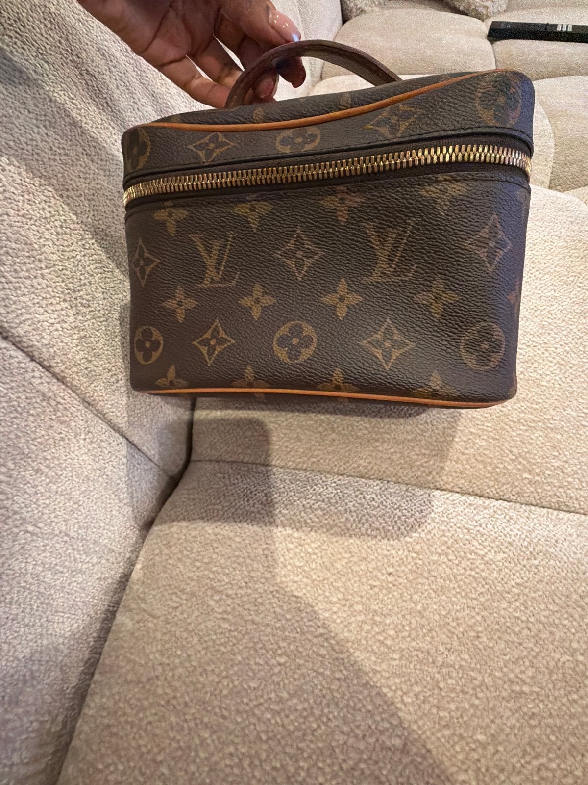 Originele Louis Vuitton Toilettas met bon, doos en tas, Ophalen of Verzenden, Zo goed als nieuw, Bruin, Dame