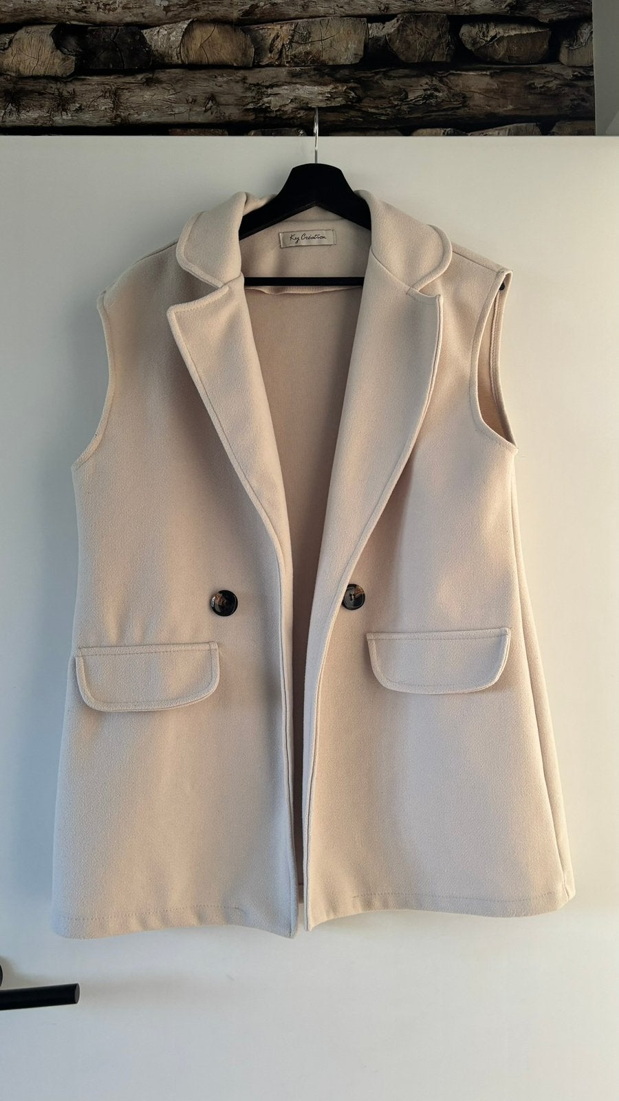 Beige gilet blazer maat M/L Ky Création, Ophalen of Verzenden, Nieuw, Maat 38/40 (M), Beige