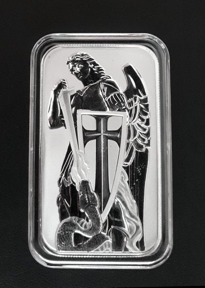 Scottsdale aartsengel Michael 1 ounce zilver bar, Ophalen of Verzenden, Zilver