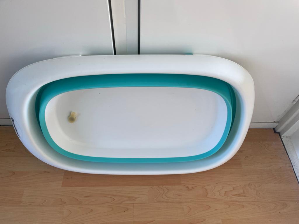 Baninni opvouwbaar babybadje - Wit/Turquoise, Kinderen en Baby's, Badjes en Verzorging, Overige merken, Gebruikt, Ophalen of Verzenden