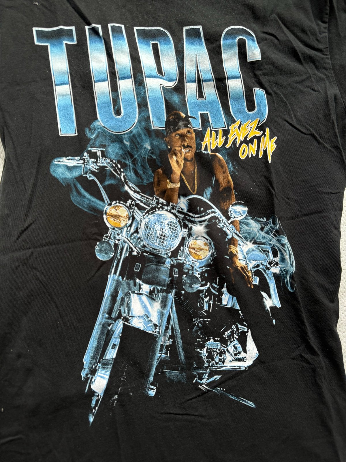 Tupac T-shirt - All Eyez On Me, Ophalen of Verzenden, Gedragen, Overige maten, Zwart