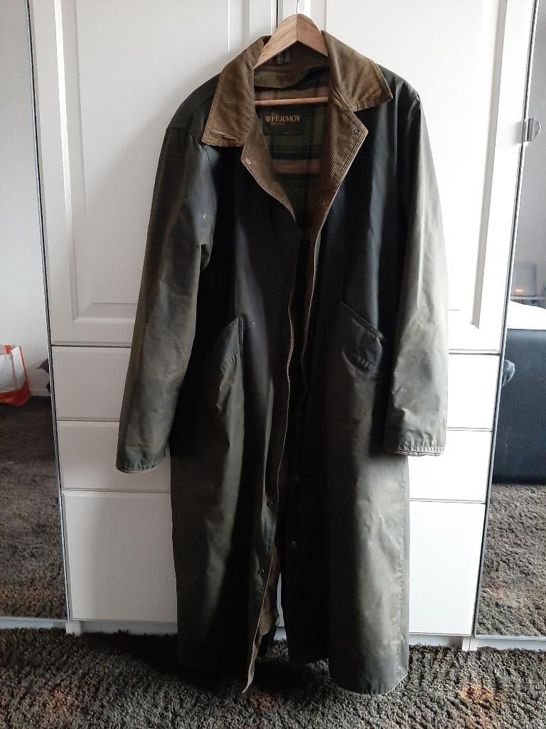 Lange Fermoy Wax Coat, Kleding | Heren, Jassen | Winter, Gedragen, Maat 56/58 (XL), Groen, Ophalen