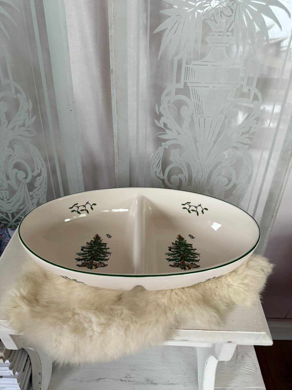 Spode Christmas tree twee vaks serveerschaal nieuw in doos, Diversen, Kerst, Ophalen, Nieuw