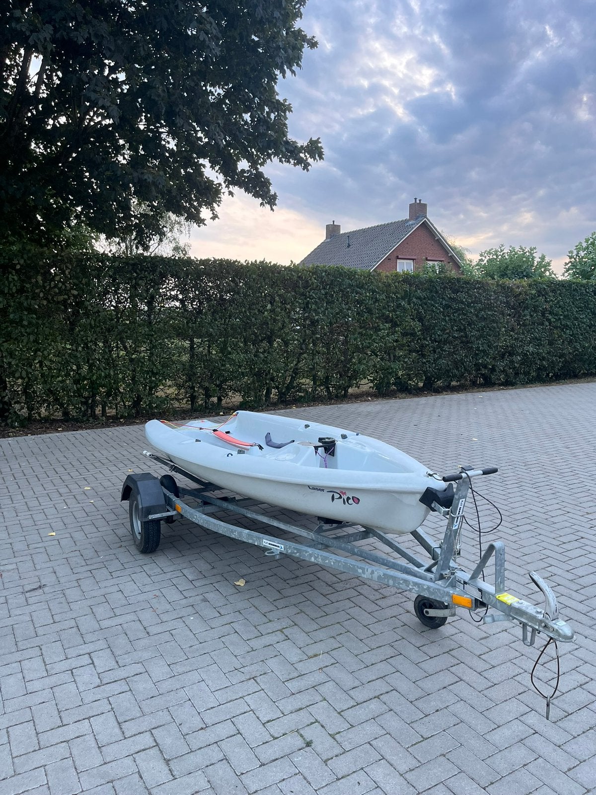 Laser Pico met Kalf combi trailer, Watersport en Boten, Ophalen, Zo goed als nieuw, Grootzeil, Minder dan 15 m²