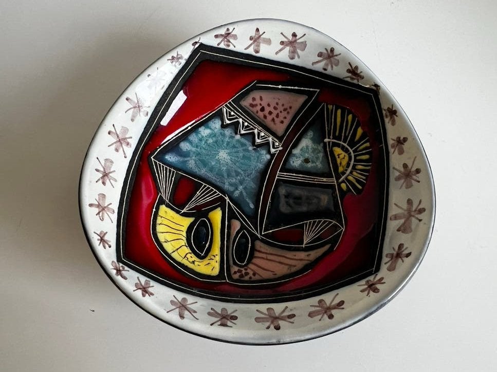 Vintage Franco Santi Italy Ceramica Wandbord met Boot 60’s, Ophalen of Verzenden