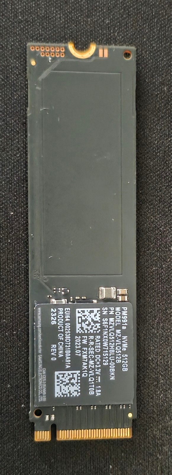 Samsung PM991a NVMe 512GB SSD, Computers en Software, Harde schijven, Ophalen of Verzenden, 512gb, Samsung