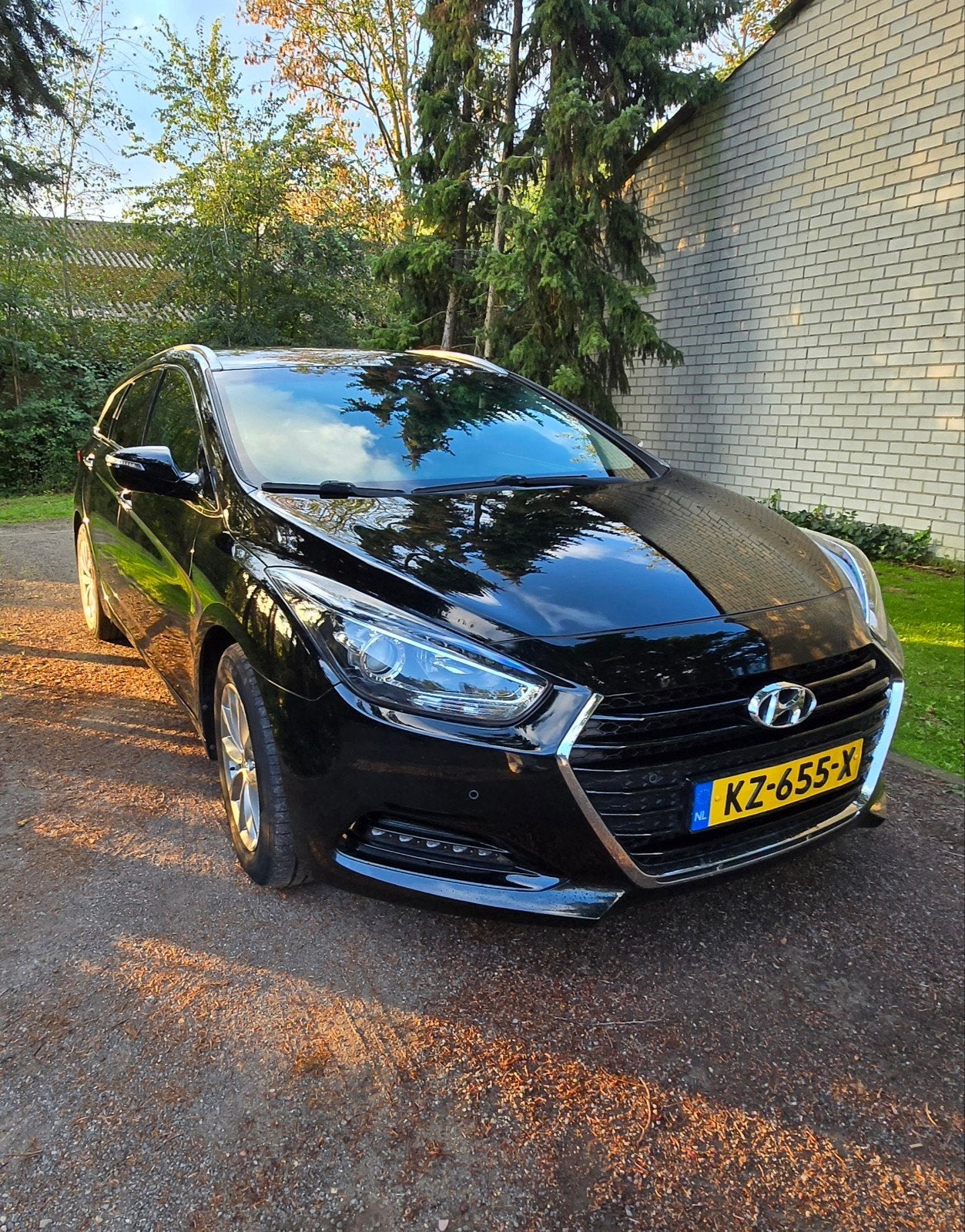 Zwarte Hyundai i40 1.6 GDI Stationwagon 2017, Auto's, Voorwielaandrijving, Stof, 4 cilinders, Zwart