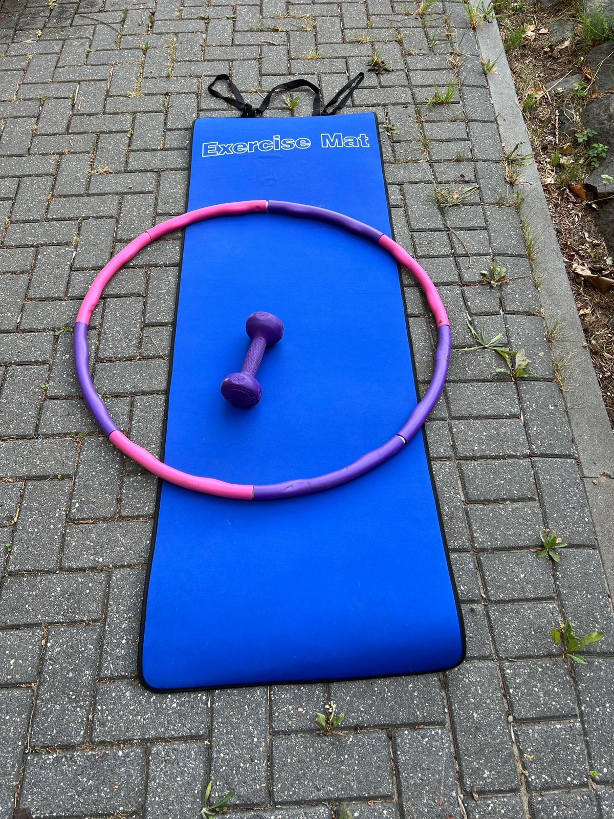 Fittness mat, hoepel en gewichtje, Ophalen, Zo goed als nieuw, Fitnessmat