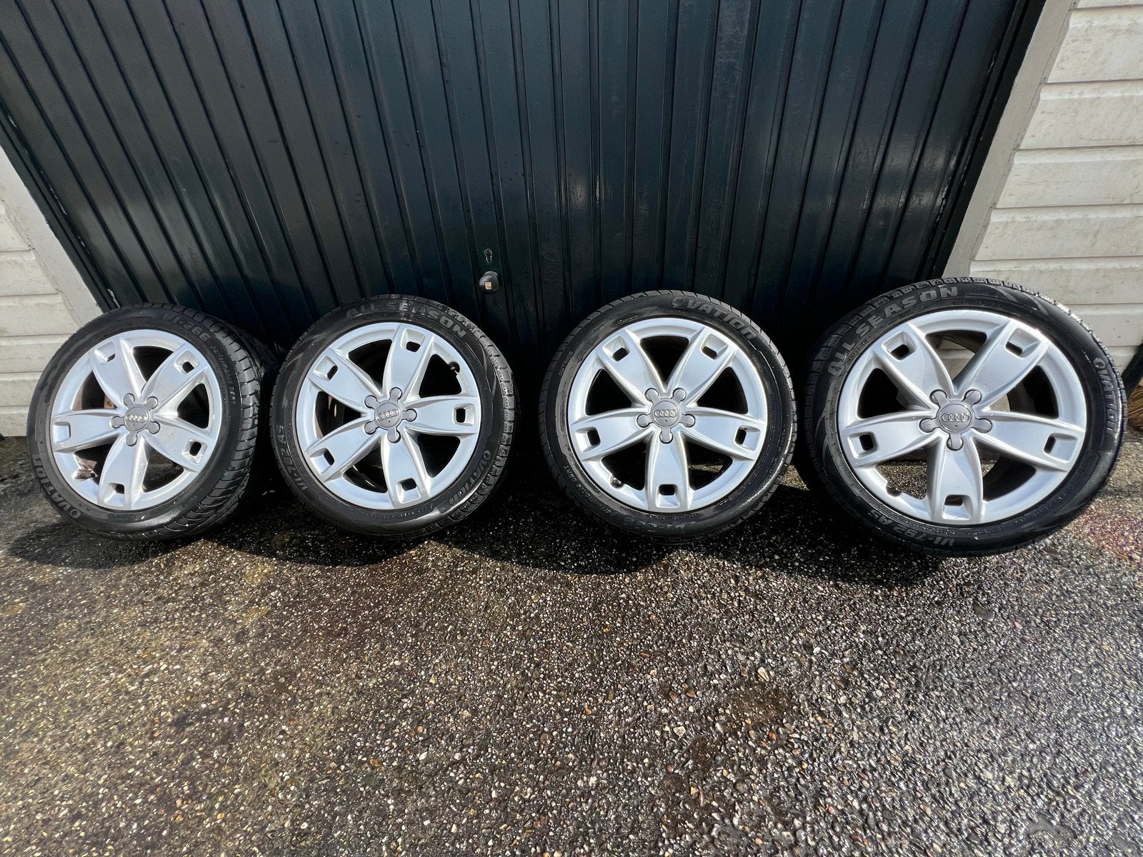 Orginele audi s-line velgen 5x112 met all season banden, Ophalen, Gebruikt, Banden en Velgen, 17 inch