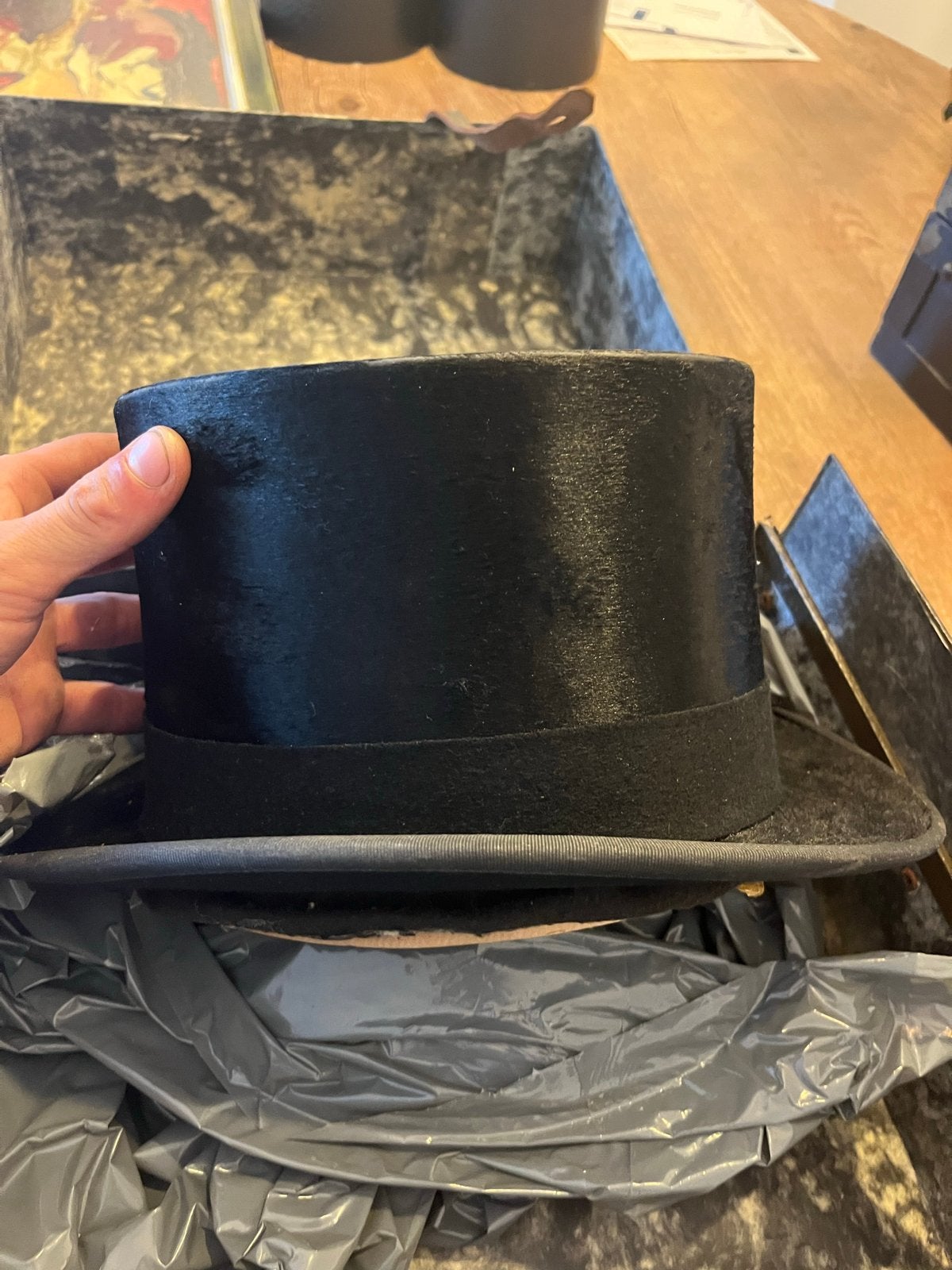 Vintage Hoge Hoed - The Amber Hat Co. London & New York, Ophalen of Verzenden, Heren