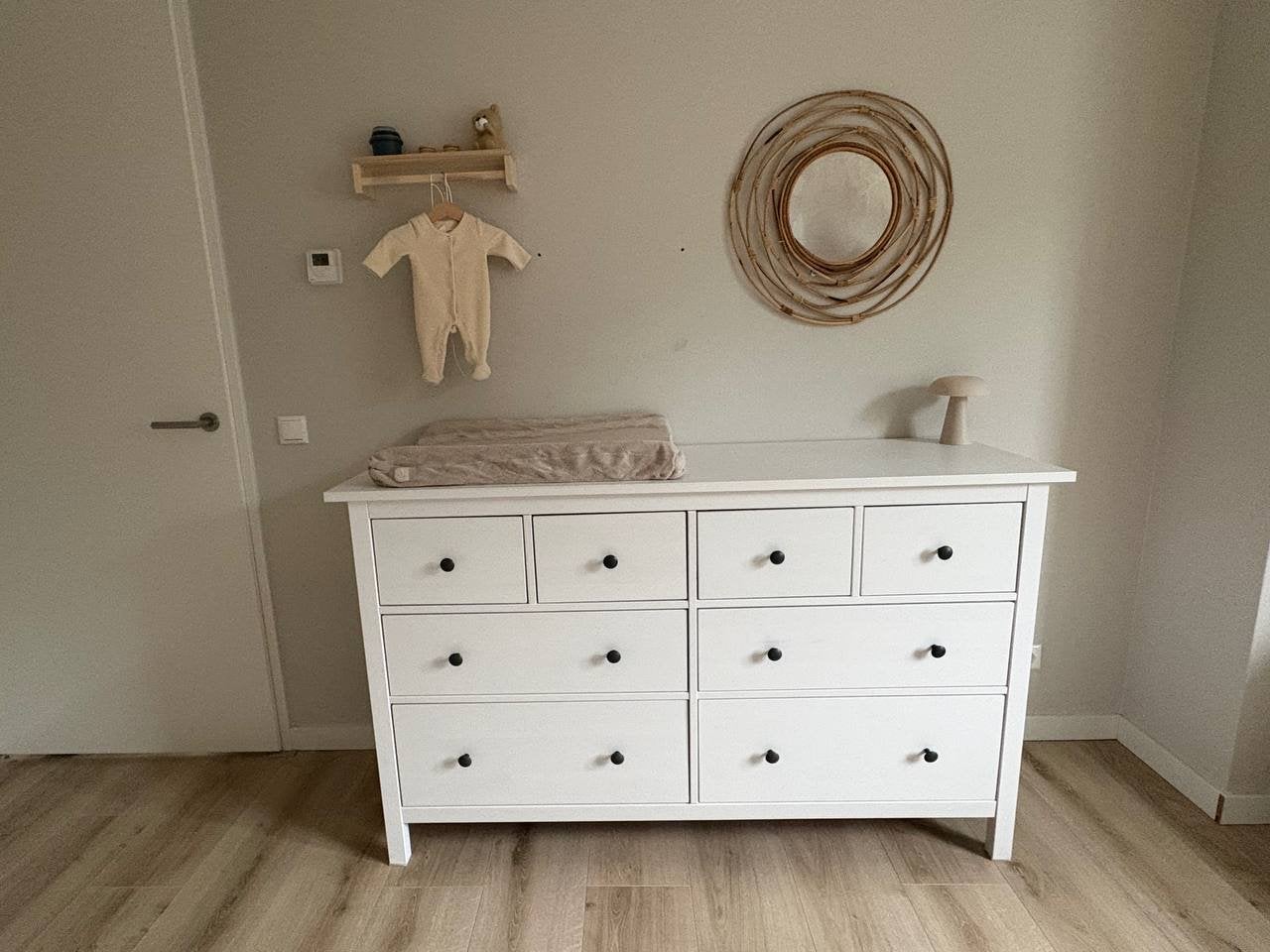 Witte commode met 8 lades - Ikea Hemnes, Ophalen, 50 tot 70 cm, 100 cm of meer, Zo goed als nieuw
