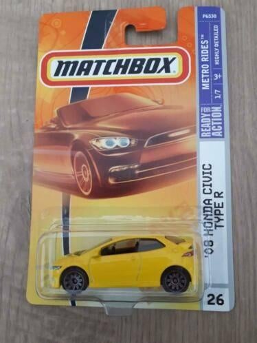 Matchbox Honda Civic Type R(geel), Ophalen of Verzenden, Nieuw, Auto