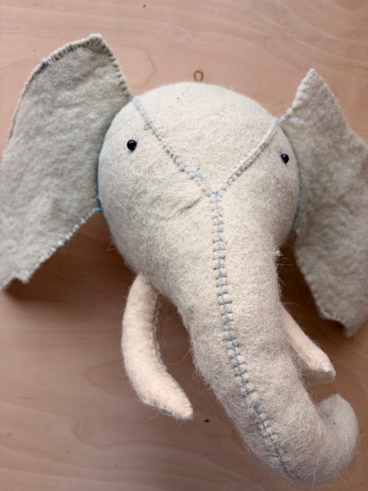 Kidsdepot vilten olifant dierenkop - lichtgrijs/blauw, Ophalen, Overige merken, Zo goed als nieuw, Wanddecoratie