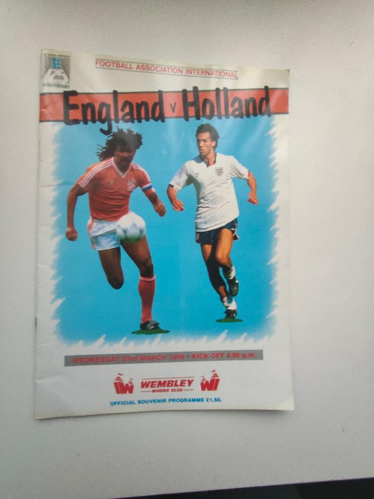 Engeland - Nederland Officieel programma 23-3-1988, Verzamelen, Sportartikelen en Voetbal, Verzenden, Buitenlandse clubs, Boek of Tijdschrift