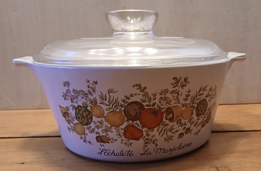 Ronde ovenschaal/braadpan Pyroflam PV3/1,6ltr La Marjoleine, Ophalen of Verzenden, Gebruikt, Glas, Koekenpan of Braadpan