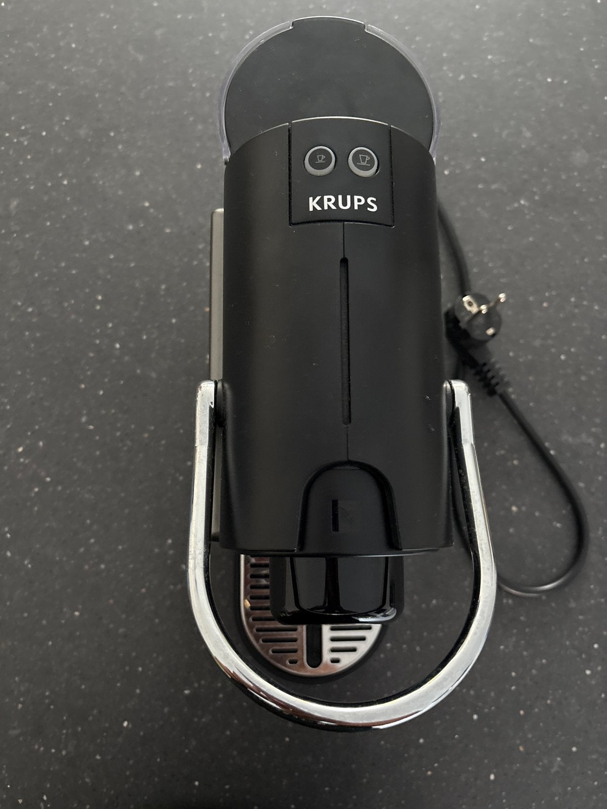 Krups Nespresso Essenza Mini XN304T Koffiezetapparaat Zwart, Ophalen, Espresso apparaat, Zo goed als nieuw, 1 kopje