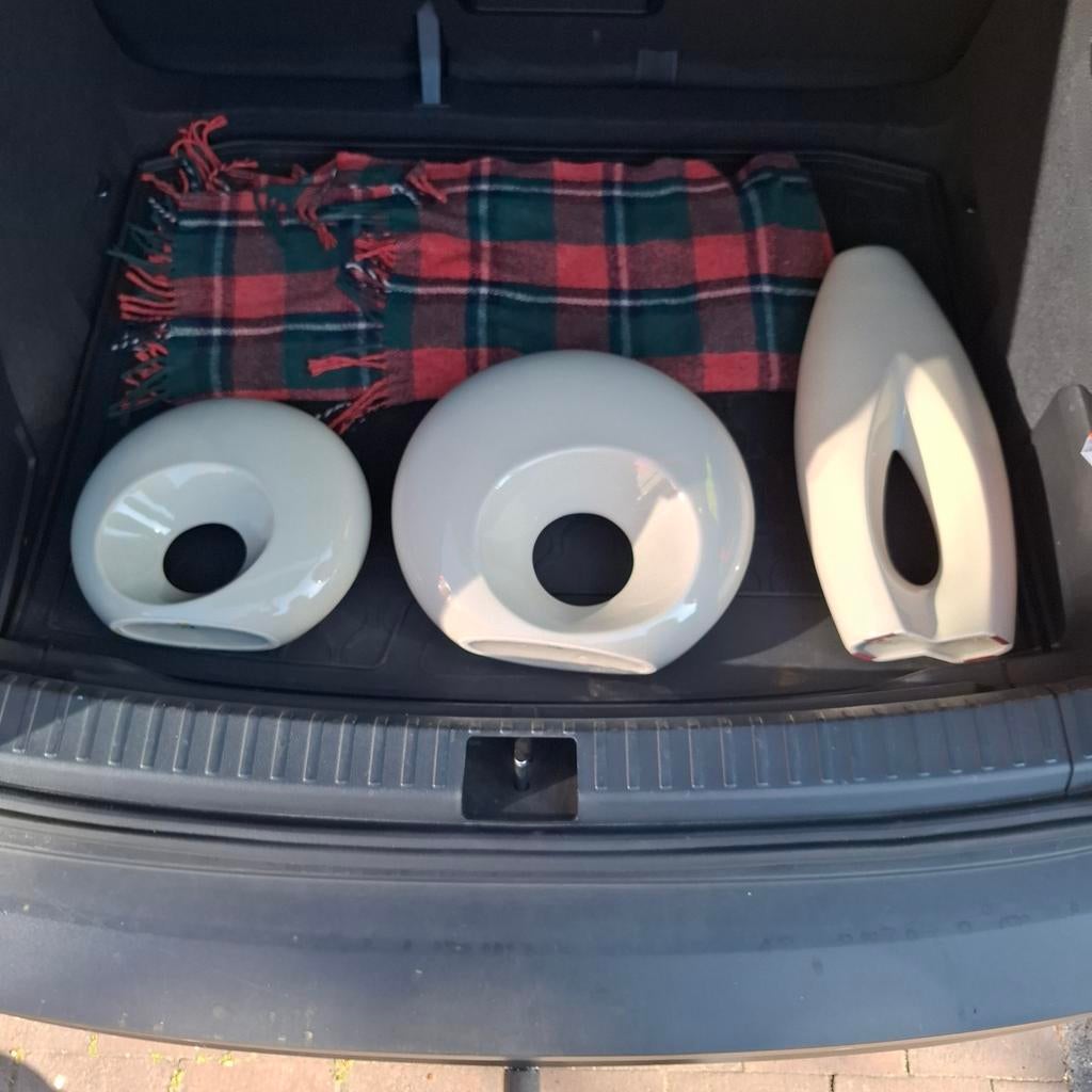 Drie grote siervazen, Huis en Inrichting, Woonaccessoires | Vazen, Ophalen, Steen, Zo goed als nieuw, Minder dan 50 cm