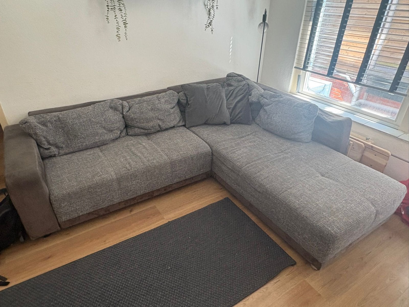 Slaapbank hoekbank, Ophalen, 250 tot 300 cm, Gebruikt, 100 tot 125 cm