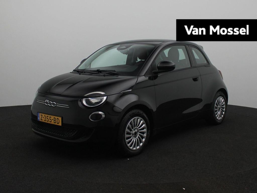 Fiat 500e 42 kWh | Lederen bekleding |, Auto's, Stof, 4 stoelen, Zwart, Origineel Nederlands