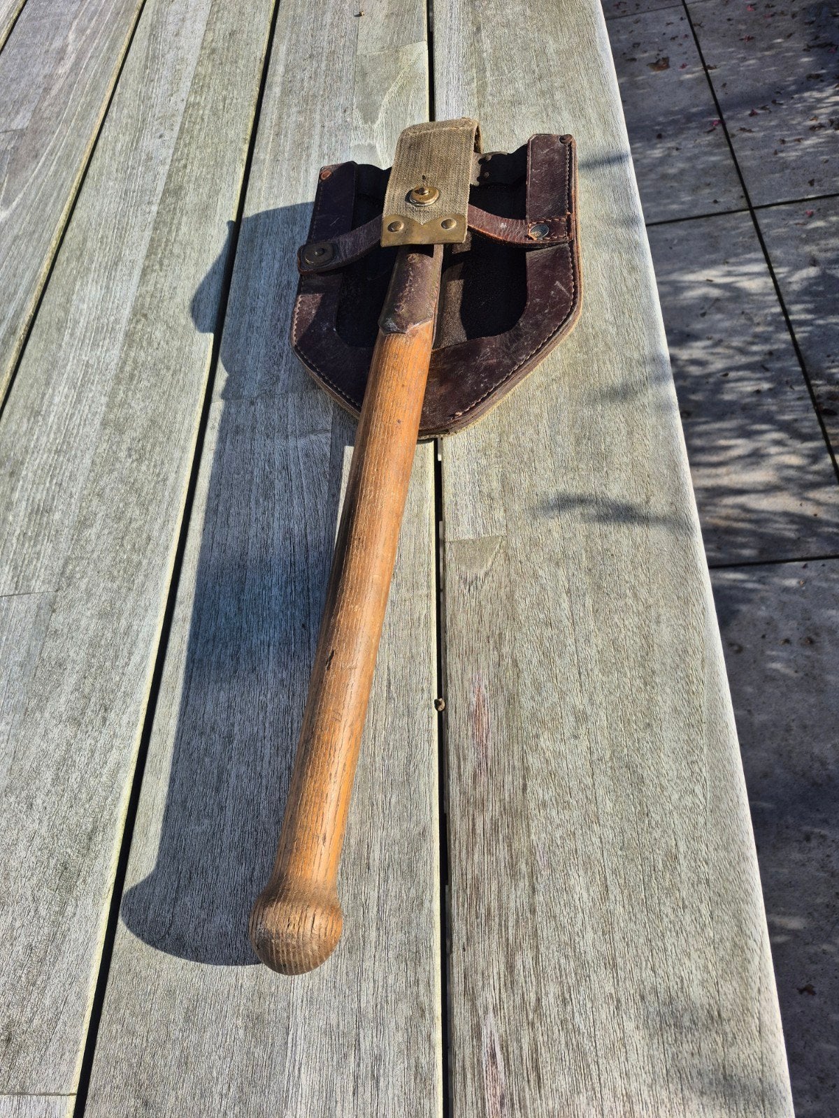 klapschep. originele foudraal, lijkt op Duitse klappspaten, Ophalen, Duitsland