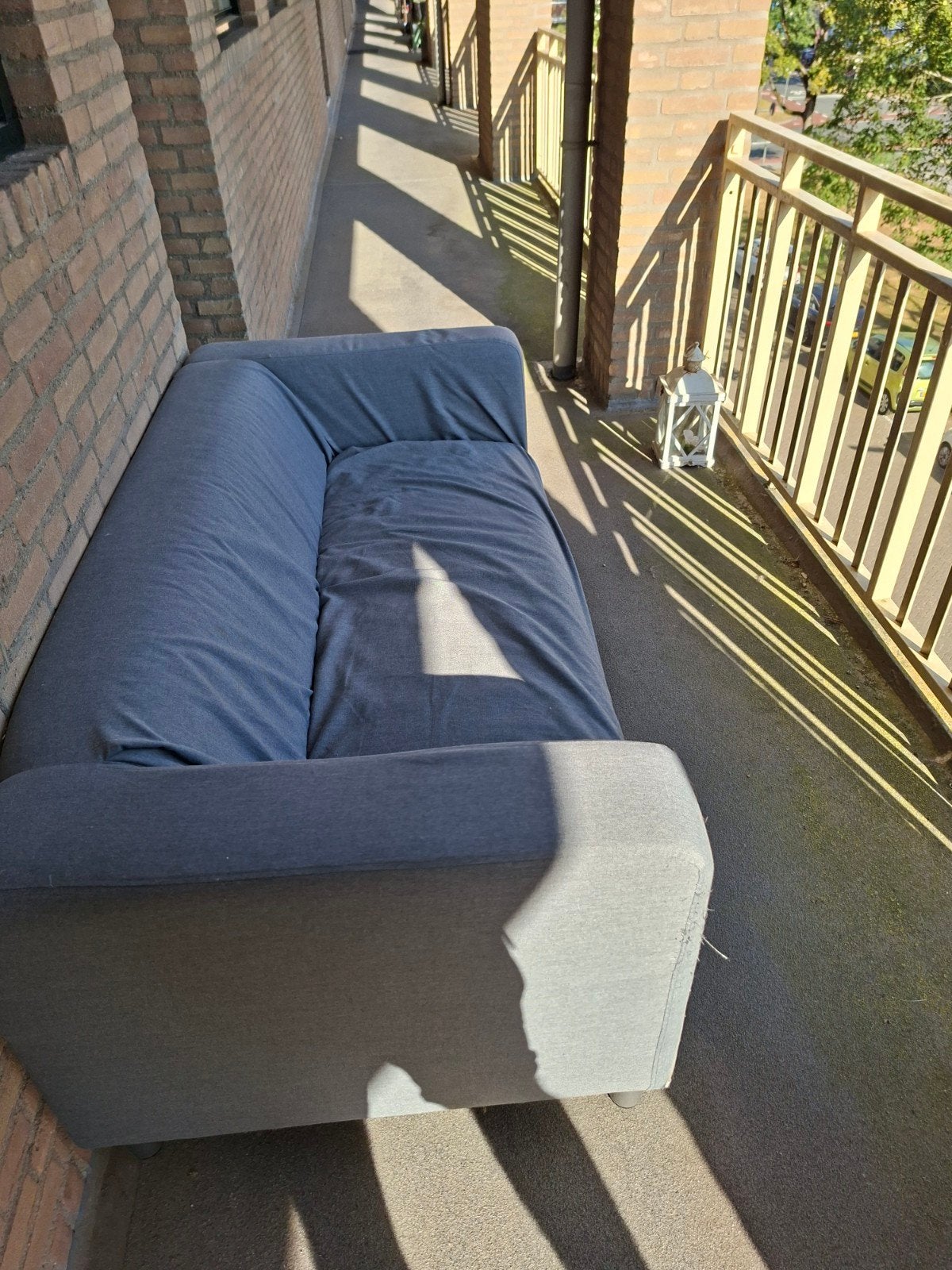 Grijze Ikea klippan bank, Gebruikt, Tweepersoons, 75 tot 100 cm, Ophalen of Verzenden