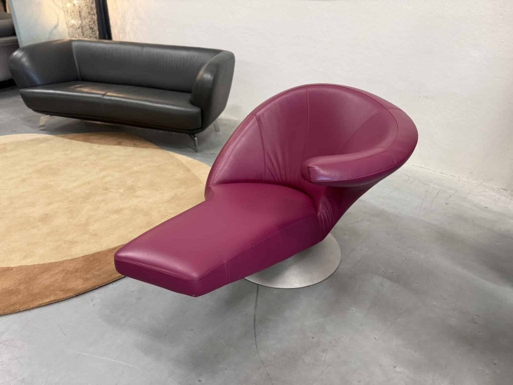 als nieuw Leolux Parabolica draai fauteuil roze leer stoel, Huis en Inrichting, Fauteuils, Leolux, Leer, Ophalen of Verzenden