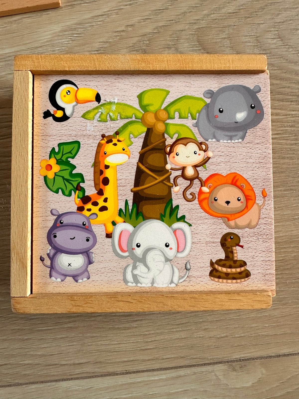 Houten Dieren Memorie spel - Safari Thema, Ophalen of Verzenden, Zo goed als nieuw, Overige typen