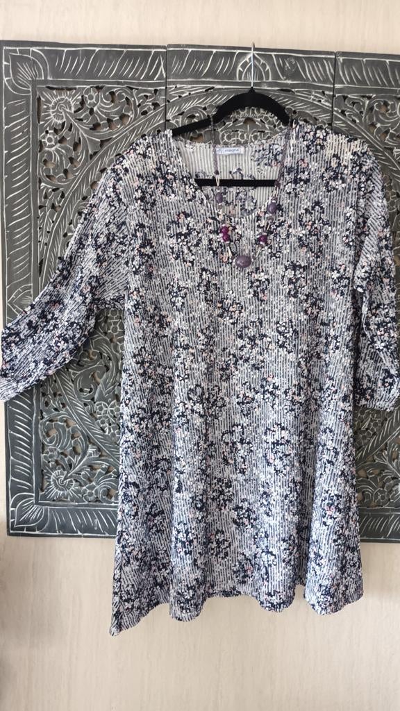 MAGNA Tuniek Maat 44/46 - Prachtige Seersucker Stof, Kleding | Dames, MAGNA, Blauw, Maat 46/48 (XL) of groter, Nieuw