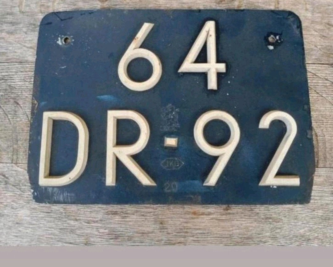 Vintage Oldtimer Kentekenplaat Holland 64-DR-92, Ophalen of Verzenden