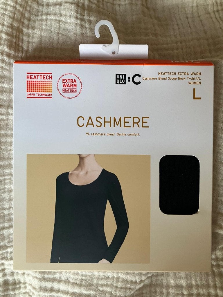 Cashmere SHIRT, lange mouwen (Uniqlo mt L) NIEUW!!!, Kleding | Dames, Maat 38/40 (M), Zwart, Nieuw, Ophalen of Verzenden