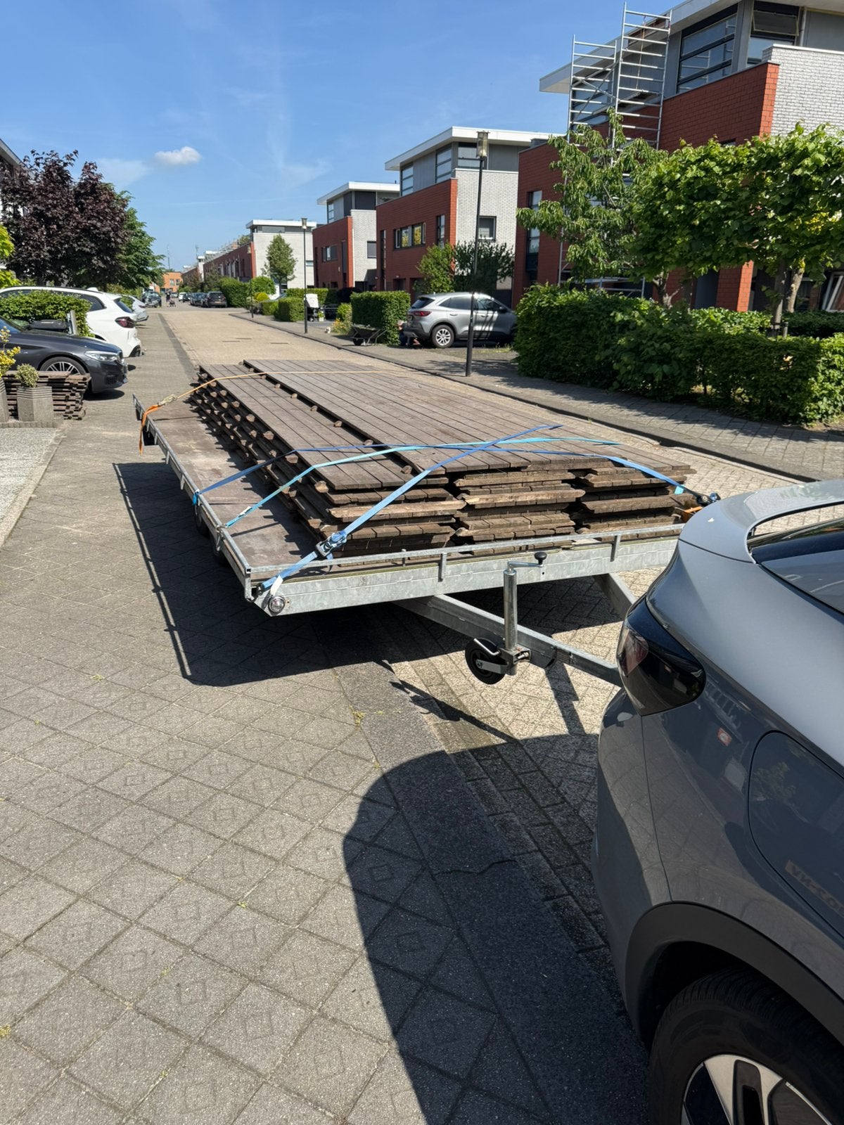 Aanhanger plateauwagen te koop Plateau 2,5 bij 5 meter, Ophalen of Verzenden, Zo goed als nieuw