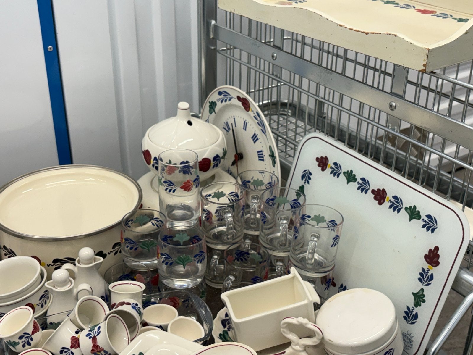 Grote collectie Boerenbont servies - Boch, Ophalen of Verzenden