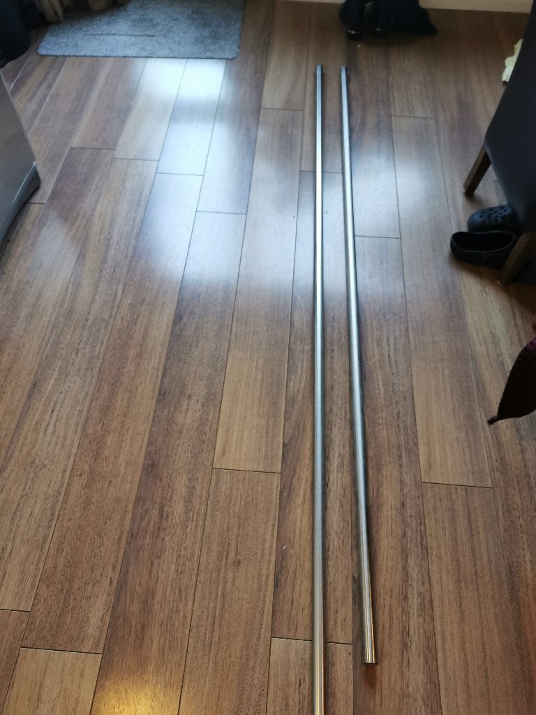 gordijnrails RVS rond, Huis en Inrichting, Stoffering | Gordijnen en Lamellen, Ophalen, Zo goed als nieuw, 50 tot 100 cm, 200 cm of meer
