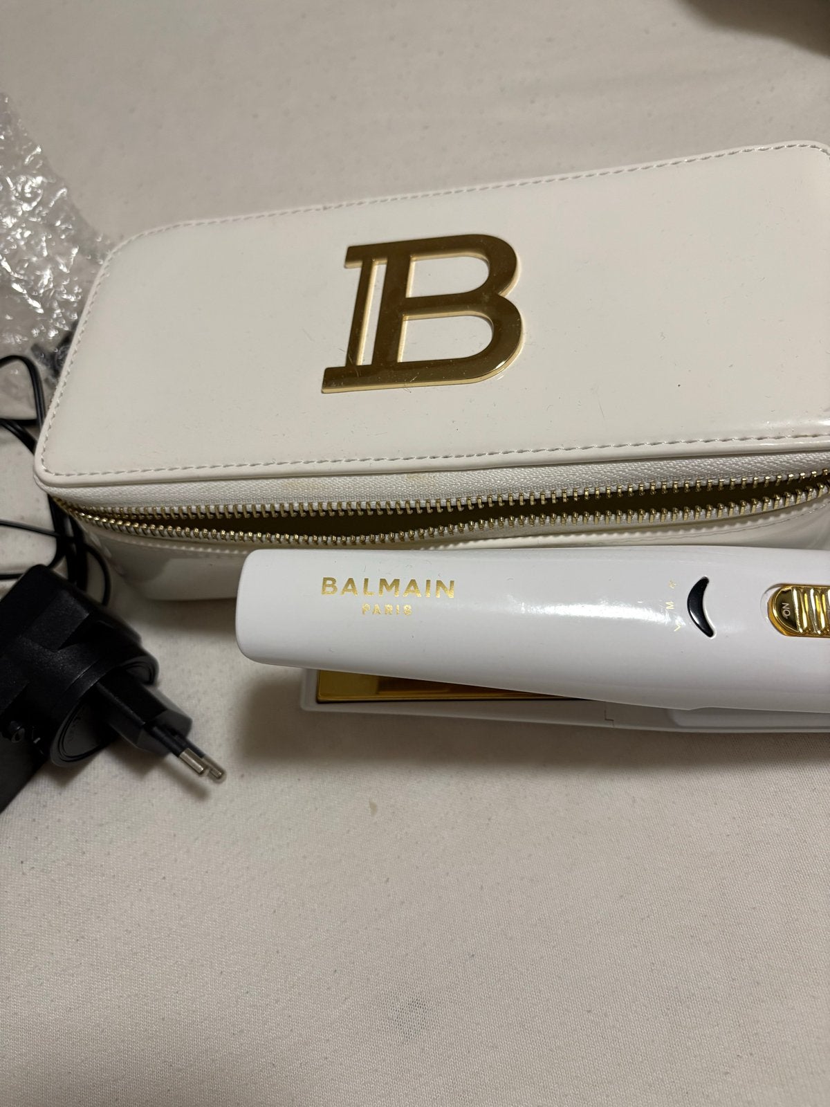 Balmain Stijltang met Reisetui - Wit/Goud, Ophalen of Verzenden, Zo goed als nieuw