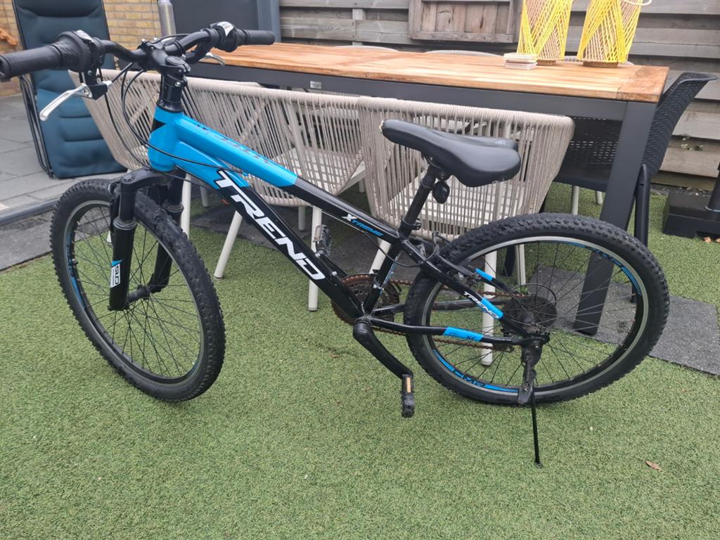 Trend Mountainbike 24 inch - Zwart/Blauw, Gebruikt, Staal, 20 tot 24 inch, Trend