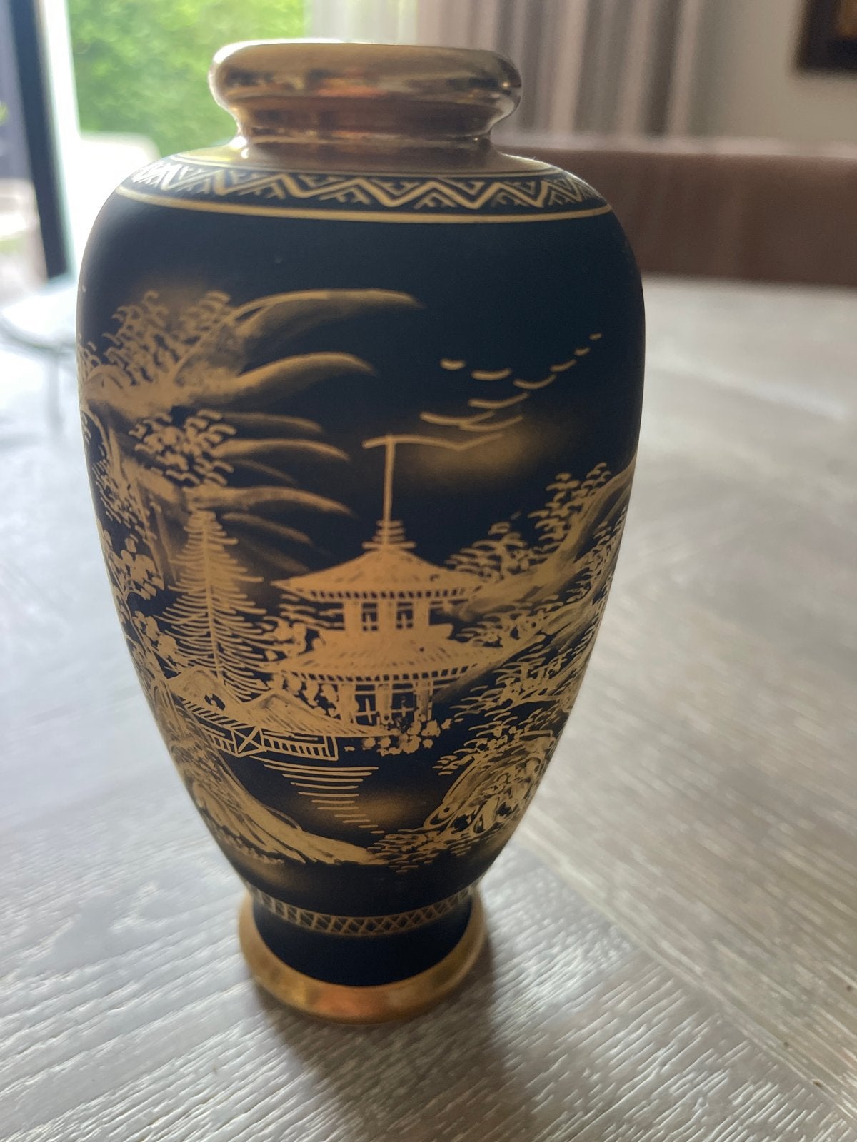 Antieke Satsuma vaas met Japanse landschappen, Antiek en Kunst, Ophalen of Verzenden