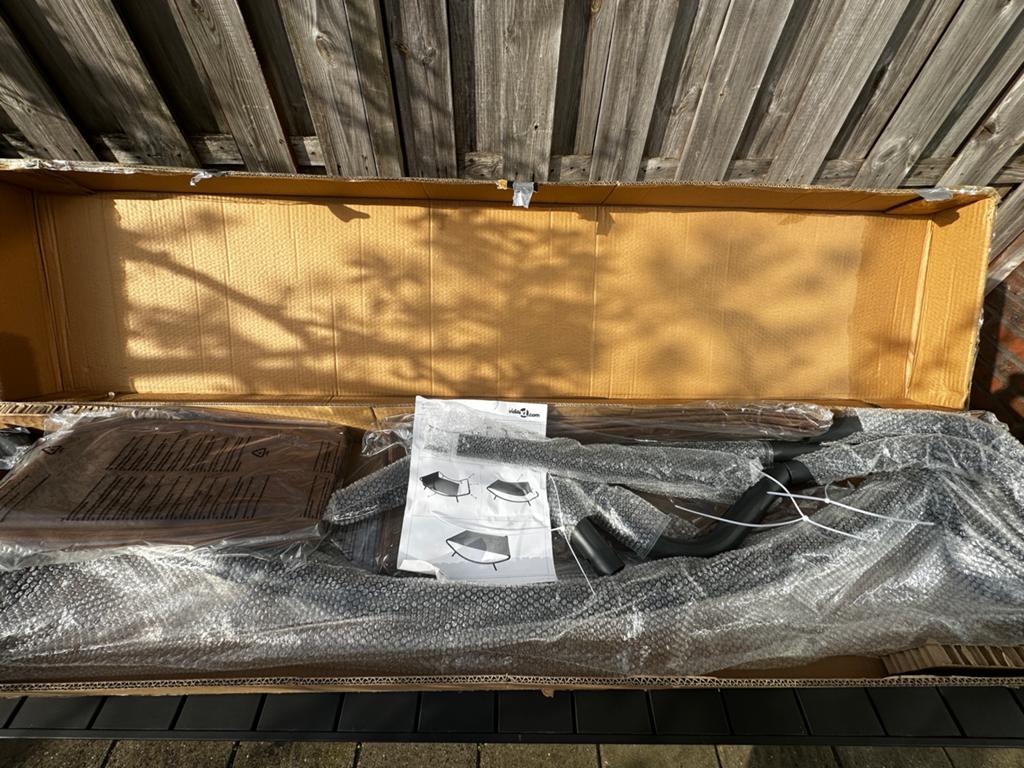 Nieuw VidaXL Tuinbed / Ligbed / Loungebed 200x90 cm bruin, Ophalen of Verzenden, Nieuw, Metaal