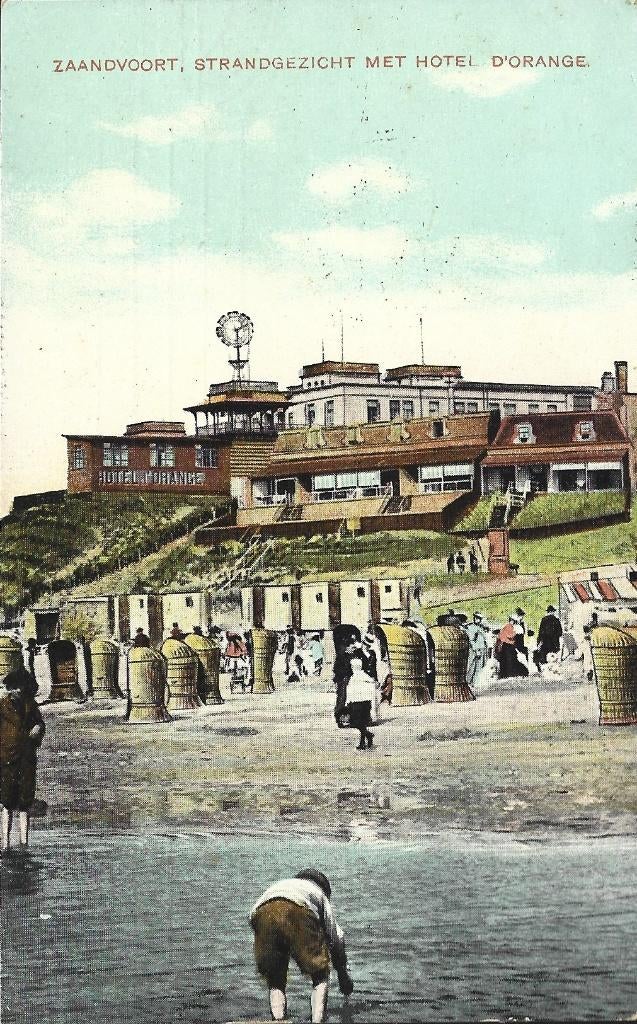 Zandvoort - Strandgezicht met hotel D'Orange - 1907, Ophalen of Verzenden, Voor 1920, Gelopen, Noord-Holland