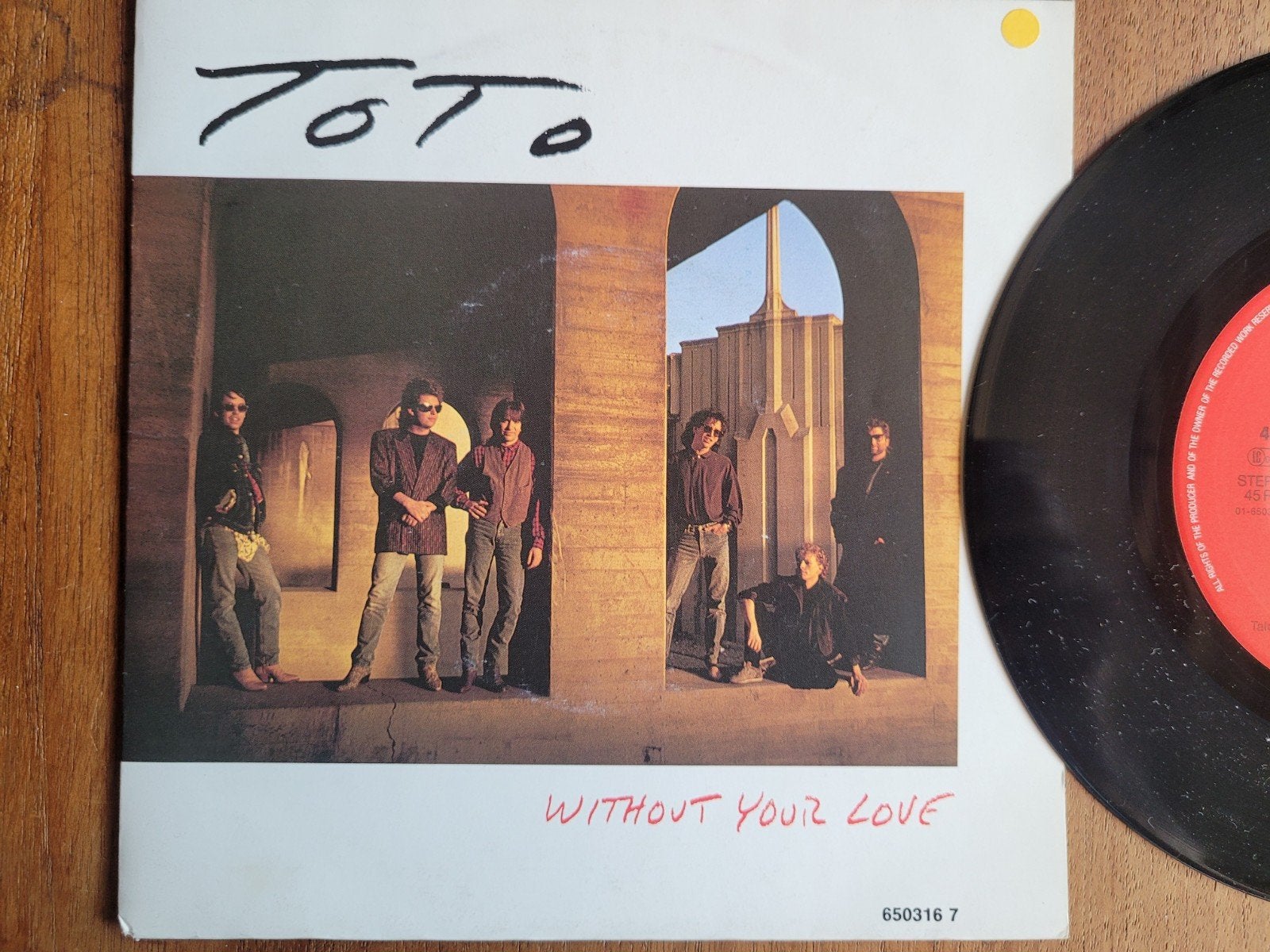 Toto - Without Your Love (Single, 1986), Fotohoes, Ophalen of Verzenden, Gebruikt, Pop
