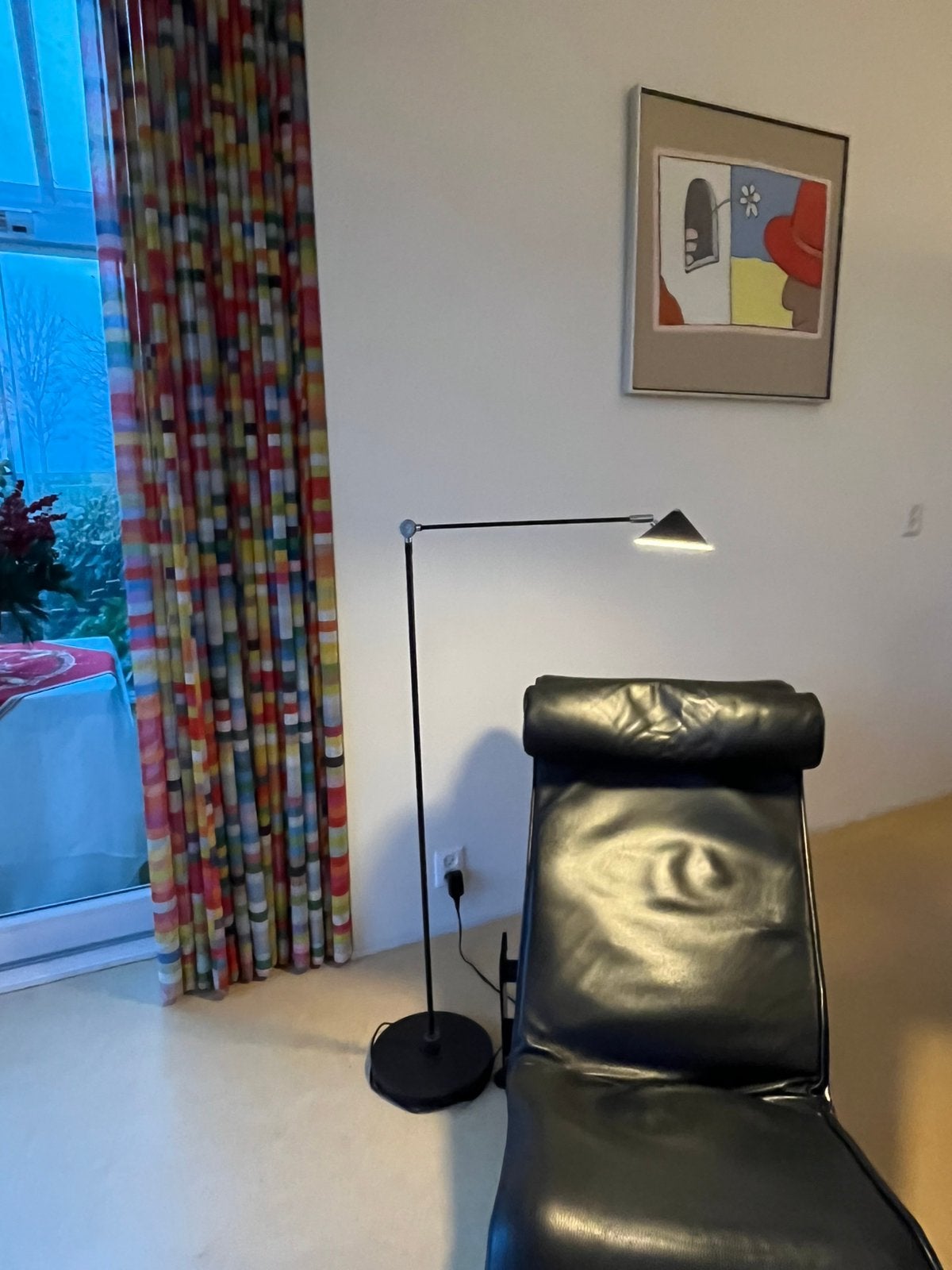Steinhauer Punkt zwart metalen vloer/leeslamp LED, Ophalen, Zo goed als nieuw, Metaal, Modern Design
