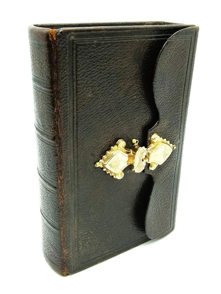 Bijbel met gouden slot, 19e eeuws, Antiek en Kunst, Antiek | Boeken en Bijbels, Verzenden, Bijbel
