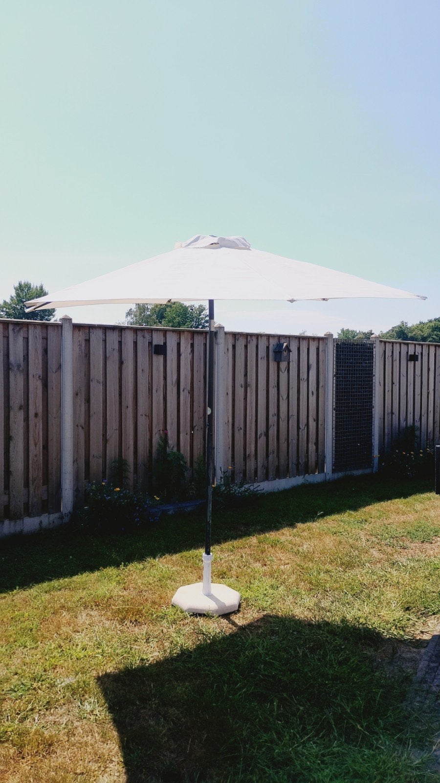 parasol 260 met voet, Ophalen
