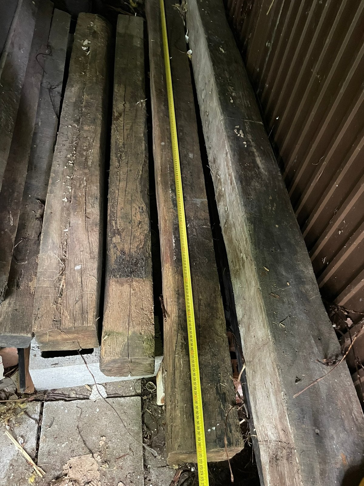 Azobe balken 5 stuks, Doe-het-zelf en Verbouw, Hout en Planken, Ophalen, 250 tot 300 cm, 50 mm of meer, Balk