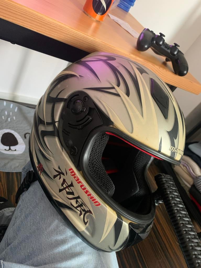 Marushin Motorhelm met Tribal Design, Ophalen of Verzenden, Zo goed als nieuw